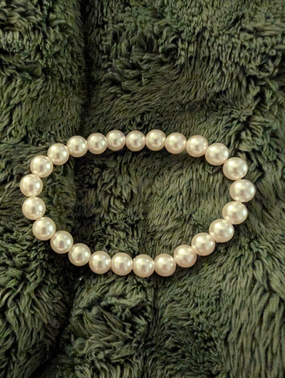 Classic Faux Pearl Stretch Bracelet - White Pearls